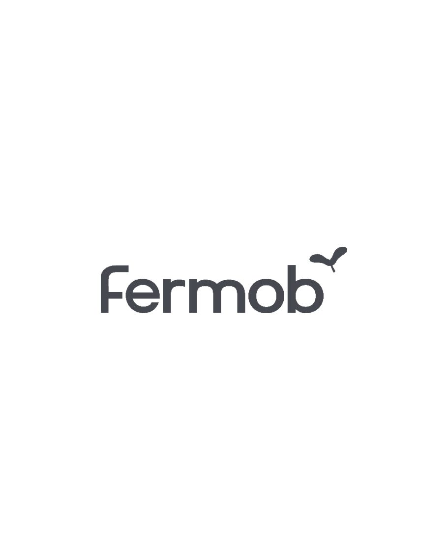 Logo von Fermob mit modernem Schriftzug und stilisiertem Vogel.